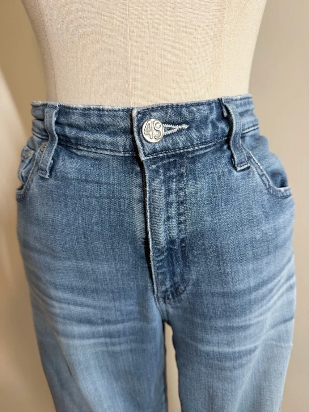 Adriano Goldschmidt AG The Farrah -SZ 29-High Rise Skinny Crop Blue Denim Jeans